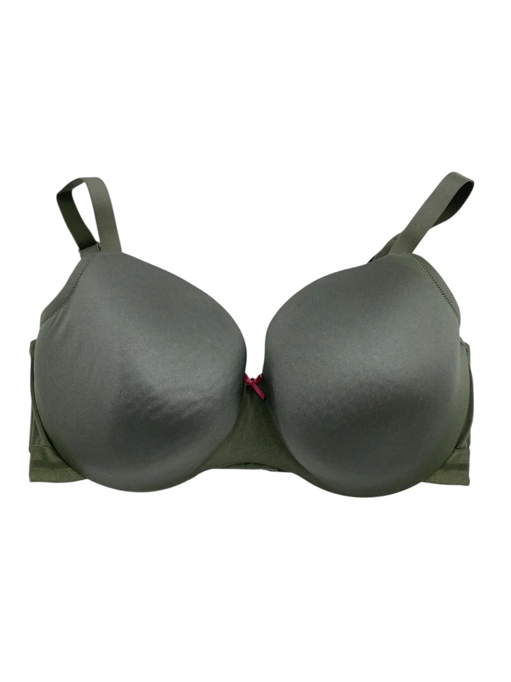 Cacique Women's Smooth Balconette Bra Size 38DDD Army Green Lace Strap Underwire